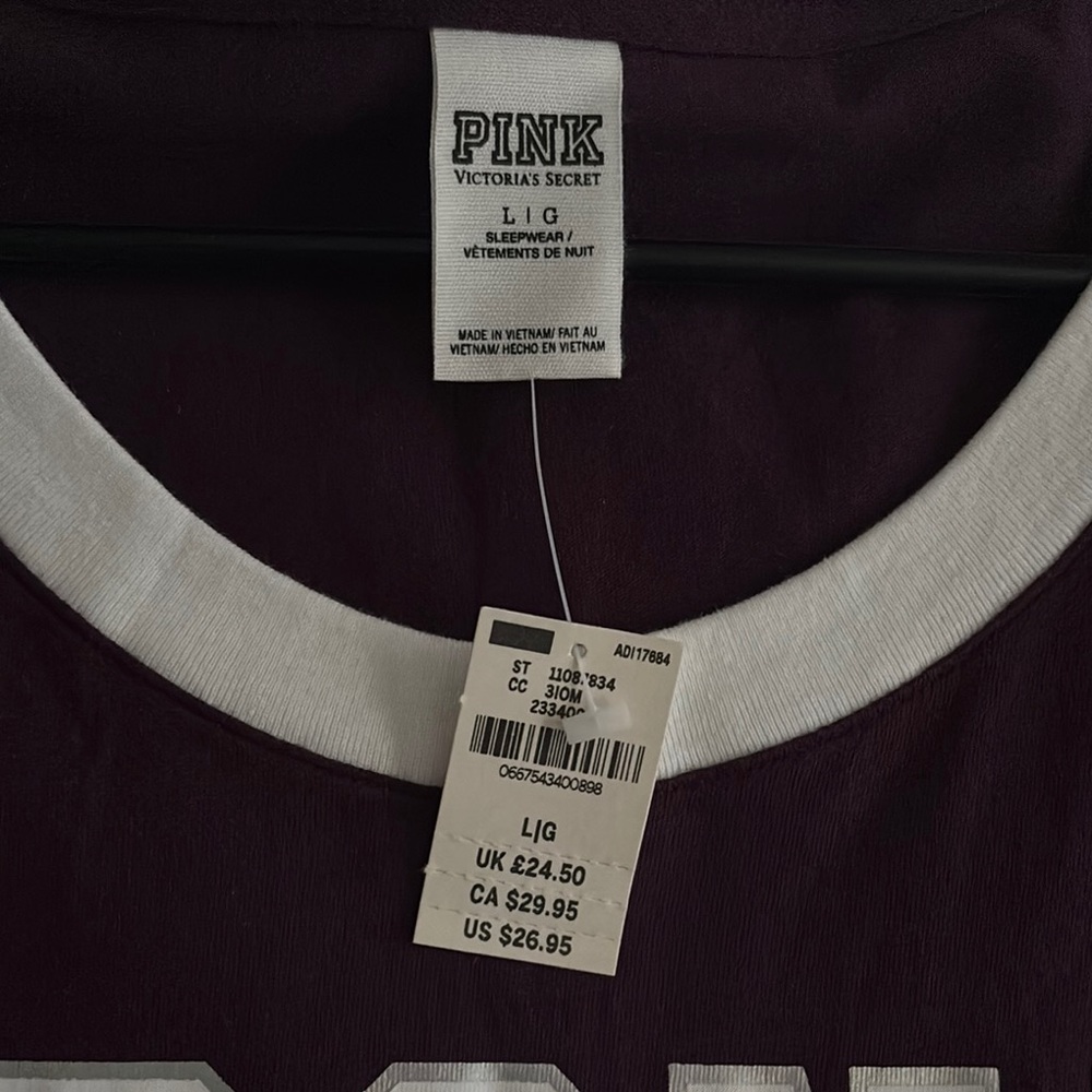 PINK Victoria's Secret Purple long tshirt sleep shirt - Picture 2 of 2